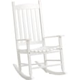 thumbnail image 1 of Outdoor Rocking Chair Patio Rocking Chair Porch Rocking With High Back and Handrail Comfortable and Stable Durable Load Bearing 243 lbs Patio Rocker Chair For Porch Garden and Terrace (White), 1 of 8