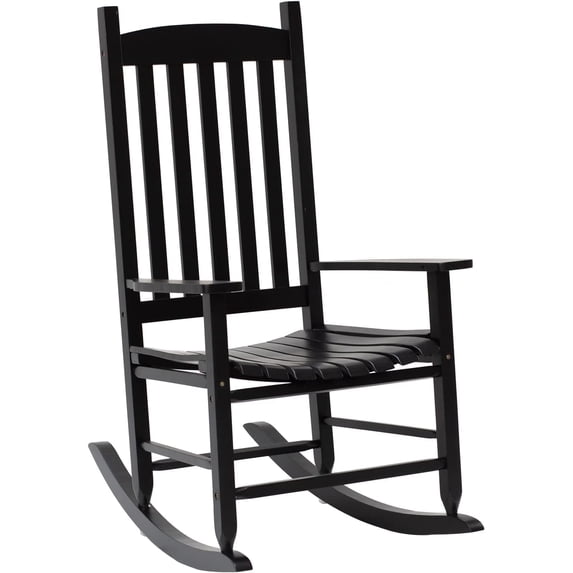 PayLessHere Outdoor Rocking Chair Load Bearing 243 lbs (Black)