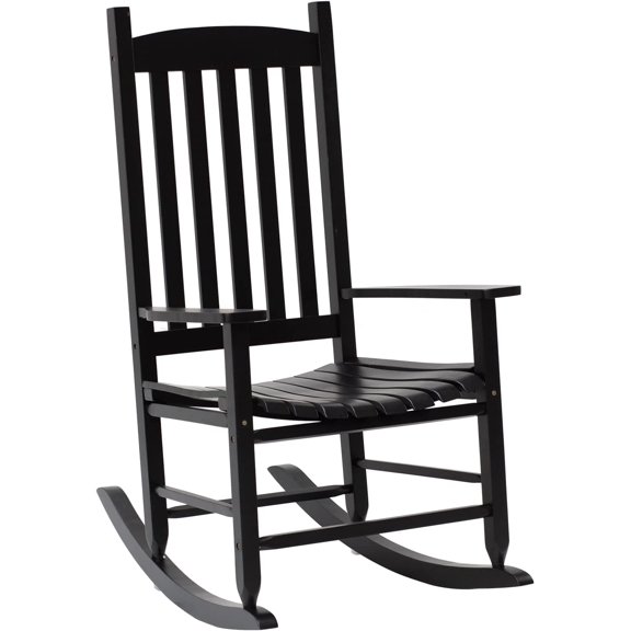 PayLessHere Outdoor Rocking Chair Load Bearing 243 lbs (Black)