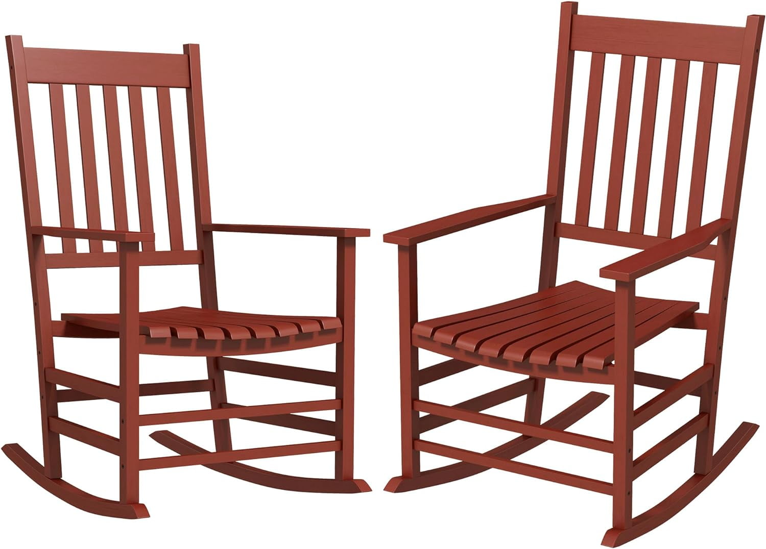 Outdoor Rocking Chair Patio Wooden Rocking Chair with Smooth Armrests