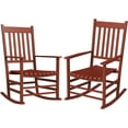 Outdoor Rocking Chair Patio Wooden Rocking Chair with Smooth Armrests