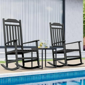 GARDEN Set of 2 Modern Plastic Outdoor Rocking Chairs for Patio Porch ...
