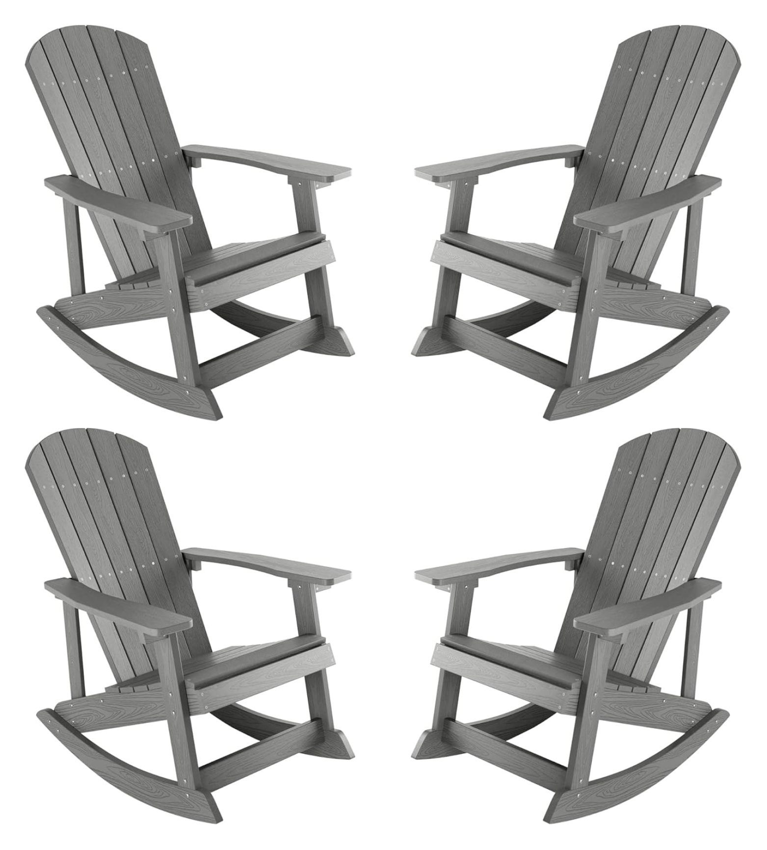 Outdoor Rocking Chair Set of 4,Adirondack Rocking Chair,Patio Rocker ...