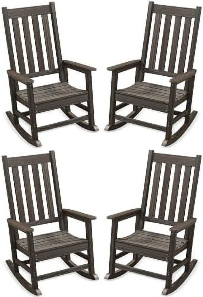 Outdoor Rocking Chair Set of 4, HDPE Oversized Patio Rocking Chairs ...