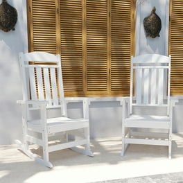 JEAREY Outdoor Adirondack Rocking Chair Set of 2 HDPE White Walmart