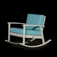 thumbnail image 1 of Outdoor Rocking Chair with Wide and Deep Seat, Comfy Rocker Chair with Wood Frame, Father's Resting TV Reading Chair Nursing Chair Outdoor Garden Chair, 40.5"x28.25"x31.25", Gray+Sage, 1 of 5