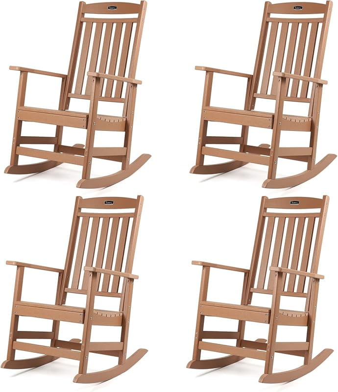 Outdoor Rocking Chairs, HDPE All Weather Poly Lumber Rocker, High Back ...