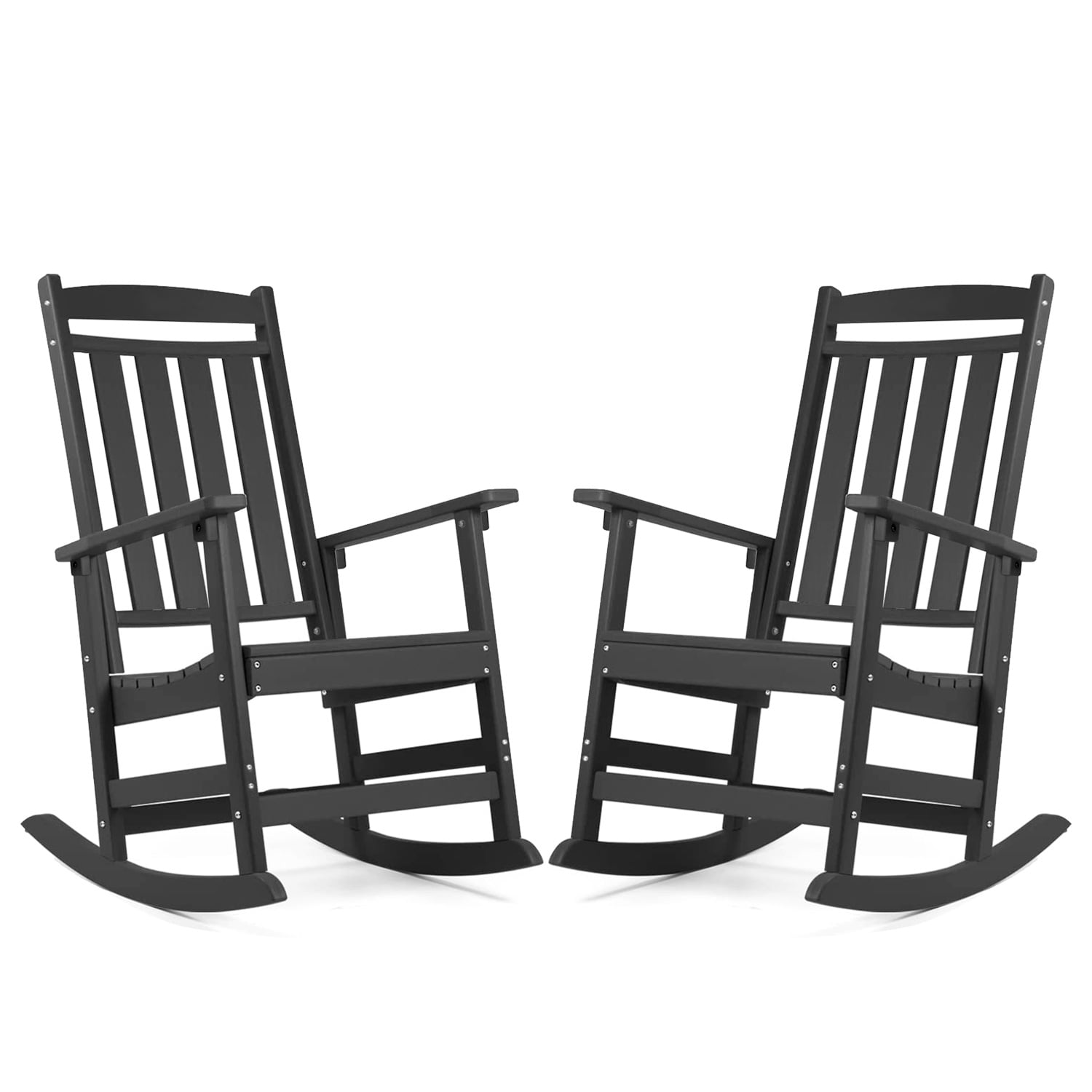 Outdoor Rocking Chairs Set of 2,All Weather Resistant Poly Lumber Outdoor Rocking Chairs with