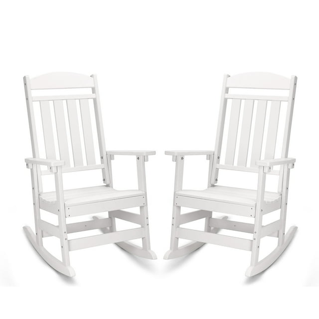 Outdoor Rocking Chairs Set of 2,All Weather Resistant Poly Lumber
