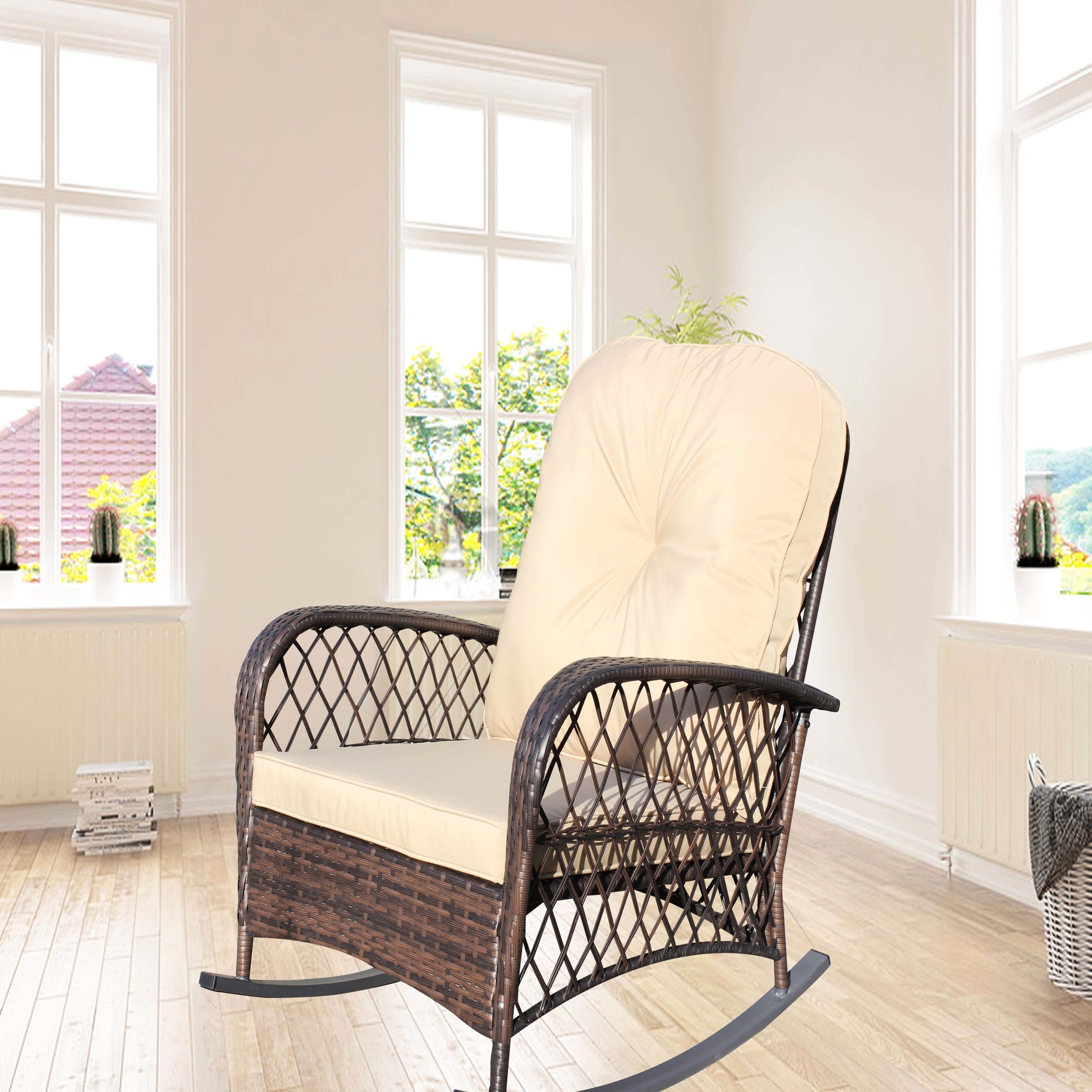 Outdoor Rocking Contraption, Spacious Armrest, Steel Frame Robust ...