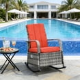thumbnail image 1 of Outdoor Rocking Rattan Recliner,Red Rocker Chair, 1 of 6