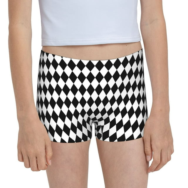 Easygdp Black And White Diamonds Girls Hipster Cotton Underwear Little