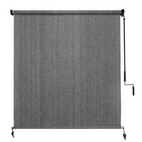 Outdoor Roller Shade, Exterior Cordless Patio Shades Roll-Up Outdoor Blinds with 90% UV Protection, Two-Section Poles with One-Piece Fabric