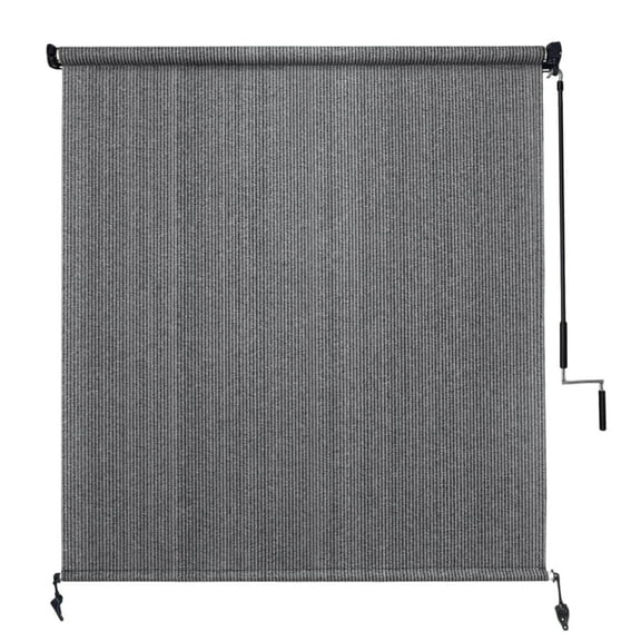 Outdoor Roller Shade, Exterior Cordless Patio Shades Roll-Up Outdoor Blinds with 90% UV Protection, Two-Section Poles with One-Piece Fabric