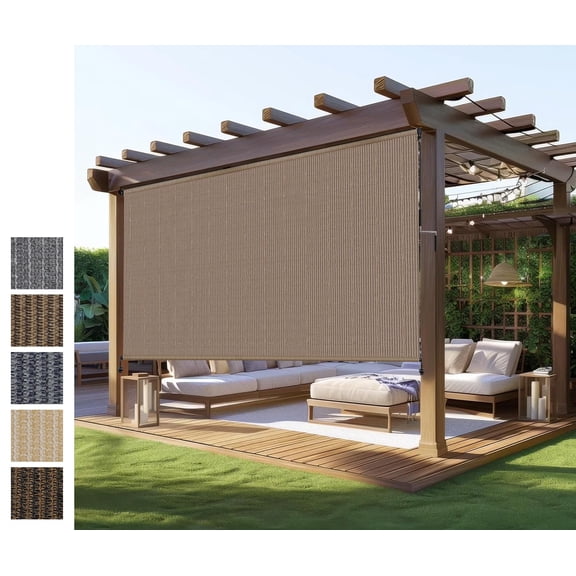 Outdoor Roller Shade for Patio, Exterior Cordless Blinds Patio Shades Roll Up Outdoor Blinds Screen for Porch Gazebo Pergola Backyard Privacy Protection,UV Sun Block Fade-Resistant 4ft Wide x 6 H