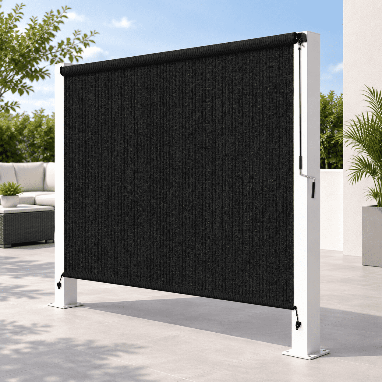 Outdoor Roller Shades For Patio 6' W X H Cordless Roll Up Blinds With ...