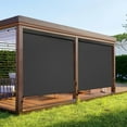 thumbnail image 1 of Outdoor Roller Shades for Patio with Valance, New Material Outdoor Blinds with 95% UV Blockout, Cordless Exterior Roller Shades with Crank Handle for Balcony Patio Porch, 6' W X 6' H, Black, 1 of 6