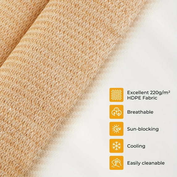 Outdoor Roller Shades - Waterproof Cordless Sun Shade for Patio, Porch & Pergola - 6'x6' & 8'x6' in Mocha/Khaki