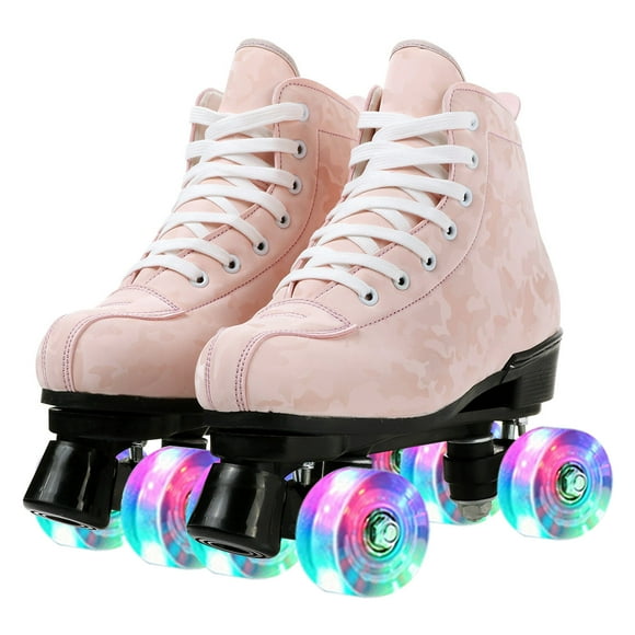 LuoLuo Outdoor Roller Skates Women Adult with Light up Wheels Quad Skating for Men Youth Boys Girls