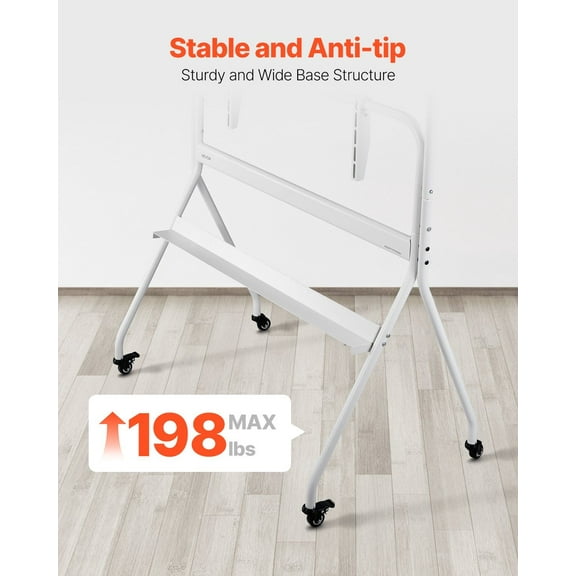 Outdoor Rolling TV Stand for 35-100 Inch LED/LCD/OLED TVs, Portable Cart with Wheels, 198 lbs Capacity, VESA 800x600mm