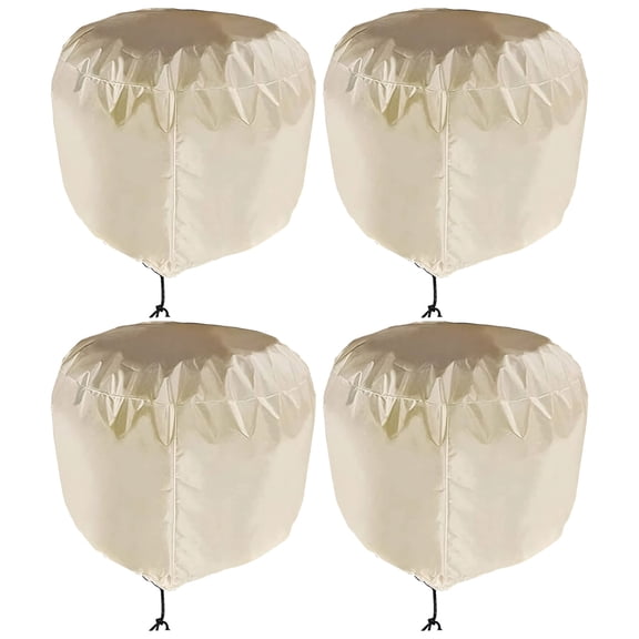 4Pcs Outdoor Roof Vent Cover, Waterproof Polyester Turbine Vent Protector with Adjustable Drawstring(Khaki, 20" x 20" )