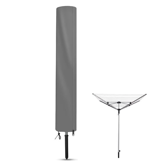 Outdoor Rotary Clotheslines Cover Waterproof Oxford Foldable Clothes Drying Rack Cover with Zipper Drawstring for Rotary Umbrella Drying Line Balcony Backyard Garden