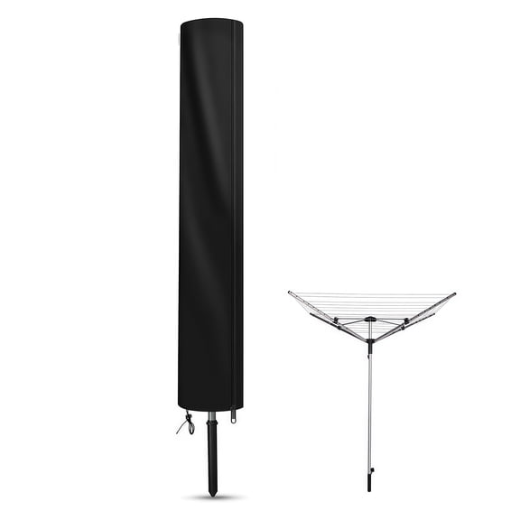 Outdoor Rotary Clotheslines Cover Waterproof Oxford Foldable Clothes Drying Rack Cover with Zipper Drawstring for Rotary Umbrella Drying Line Balcony Backyard Garden
