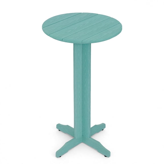 Outdoor Round Bar Table, 43 in All-Weather HDPE Adjustable High Top Bistro, Heavy Duty Pub Table (Aruba)