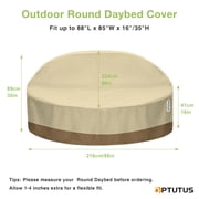 Outdoor Round Daybed Cover, 88-Inch Heavy-Duty Waterproof and UV-Protected Patio Cover for Round Daybeds