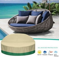 Outdoor Round Daybed Cover, 88-Inch Heavy-Duty Waterproof and UV-Protected Patio Cover for Round Daybeds