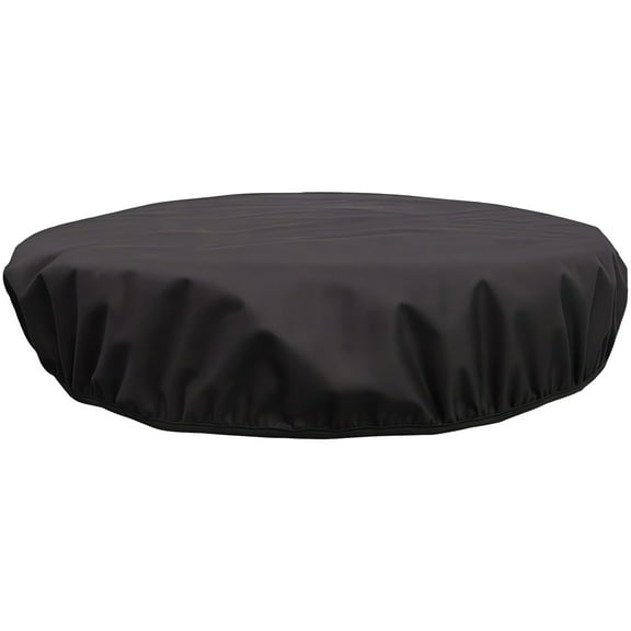 Outdoor Round Fire Pit Cover 600D Oxford Fabric, Waterproof Firepit Cover for 48 Inch Fire Pits, Long-lasting, Windproof, Snow and Mud Resistant, Black, 56 x 4 Inches
