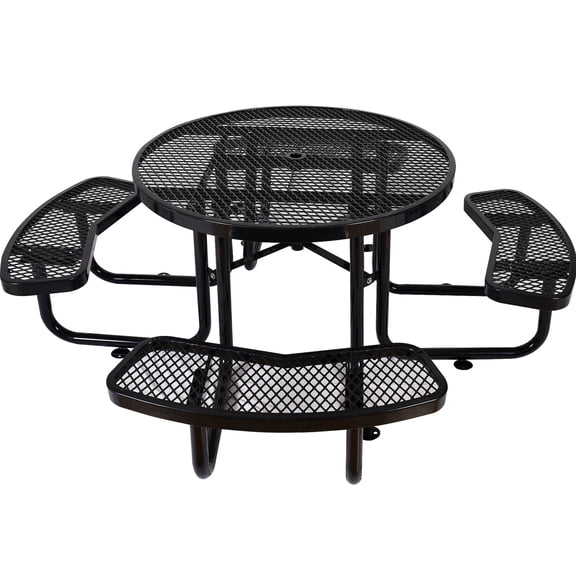 Outdoor Round Picnic Table | For Picnics and Backyard Party | Exquisite Workmanship on Carbon Steel | Solves Lack of Aesthetic Furniture