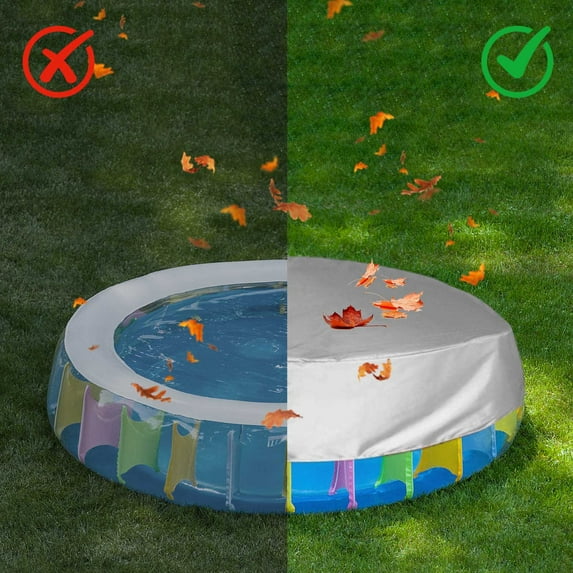 Outdoor Round Pool Cover Sun Protective Replacement Hot Tub Accessory Foldable Rainproof Garden Summer Ground