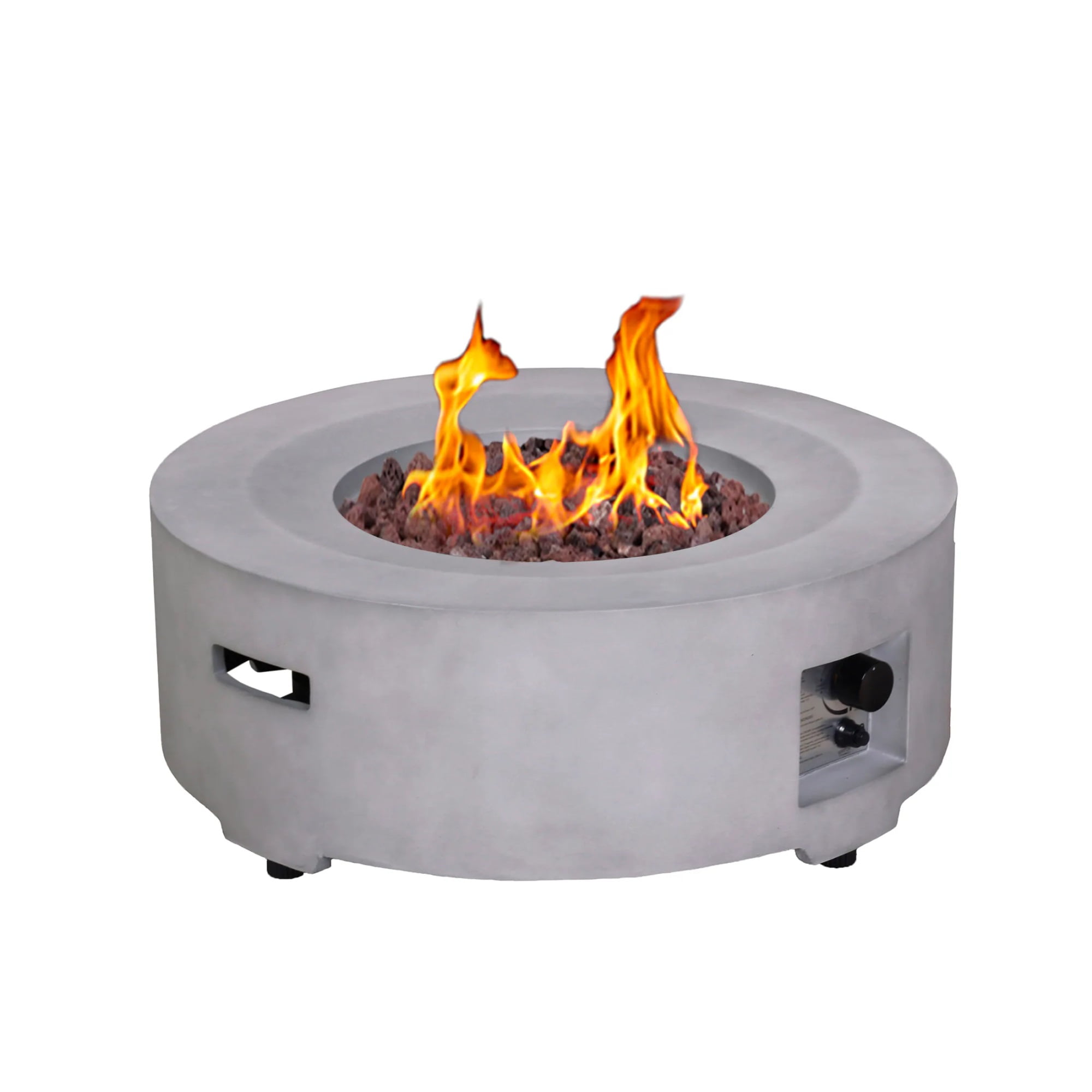 Outdoor Round Propane Gas Smokeless Fire Pit Rain Cover Stable Fire Fire Table Quick Ignition Gas Regulator Fireplace
