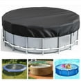 thumbnail image 1 of Outdoor Round Swimming Pool Cover | Sun & Water Resistant | Foldable Spa & Hot Tub Cover | Includes 4 Ground Nails & Ropes | Size 8ft, 1 of 5