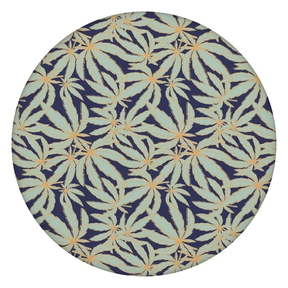 Outdoor Round Table Cover with Tie Dye Weed Print - Elastic Edges for Secure Fit, 100% Waterproof (Trippy Cannabis Leaf)