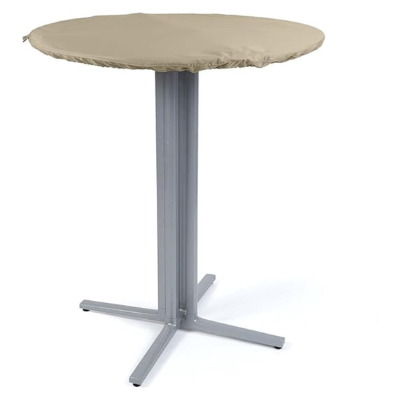 Outdoor Round Table Top Cover – All-Weather Water-Resistant Polyester, Mesh Ventilation, Adjustable Drawcord & Buckle Straps for Patio Furniture, Round 30-36 DIAMETER,