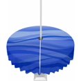 thumbnail image 1 of Outdoor Round Tablecloth with Umbrella Hole and Zipper, Blue Ombre Water Ripple Waterproof Table Cover Farmhouse Stripes Washable Patio Tablecloths for Party/Garden/Picnic, 60 inch, 1 of 6