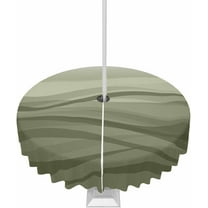 Outdoor Round Tablecloth with Umbrella Hole and Zipper, Sage Green Ombre Water Ripple Waterproof Table Cover Farmhouse Stripes Washable Patio Tablecloths for Party/Garden/Picnic, 60 inch