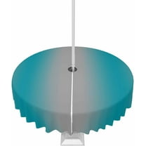 Outdoor Round Tablecloth with Umbrella Hole and Zipper, Turquoise Ombre Waterproof Table Cover, Grey Modern Art Farmhouse Washable Patio Tablecloths for Party/Garden/Picnic, 60 inch