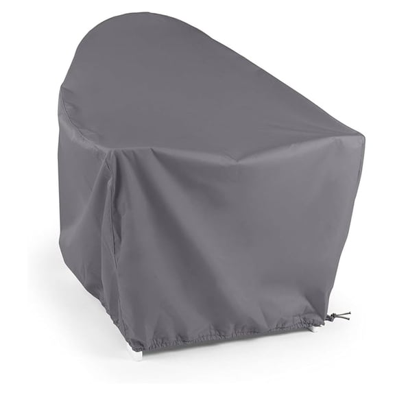 Outdoor Rounded Back Adirondack Chair Cover - Water Resistant Polyester, Drawcord , Mesh Vents, Seating and Chair Covers, 32W x 34D x 38H, Charcoal