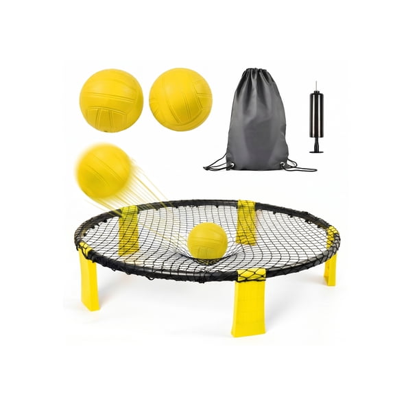 Outdoor Roundnet Game Set for Beach, Backyard & Park, 36 Inch Net, Portable Beach Ball Game with 2 Balls & Drawstring Carry Bag