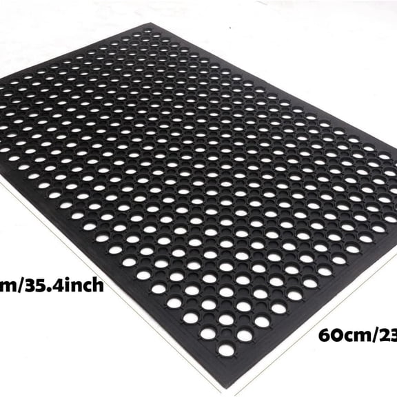 Outdoor Rubber Floor Mats Anti Slip Commercial Resturant Kitchen Mat Rubber Drainage Mat 35x24 Inch Heavy Duty Mat for Garage Garden Indoor Outside Industral Pool Entrance Bar Wet Area