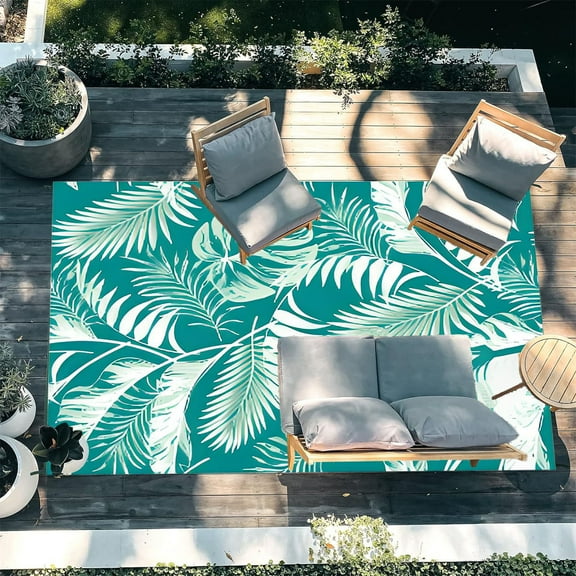 Outdoor Rug 120x160cm, Waterproof for Patios Clearance, Reversible Outdoor Rug Camping Carpet, Outside Floor Mats Large Area Rugs for RV, Patio, Deck, Porch, Beach, Balcony