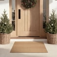 thumbnail image 1 of MatEssenz 27.5"x43" Outdoor Rug, Doormat for Front Door, Farmhouse Welcome Mat, Washable Low-Pile Cotton Blend Front Porch Rug, Light Taupe Brown Check Pattern, 1 of 9