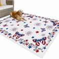 thumbnail image 1 of Outdoor Rug 3x5 ft 4th of July Waterproof Outdoor Patio Rug Mat Non Slip Outside Area Rugs Carpet for RV,Camping,Porch,Deck,Pool,Balconybackyard,Patriotic Butterfly Stars Fireworks Red White Blue, 1 of 9