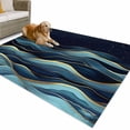 thumbnail image 1 of Outdoor Rug 3x5 ft Abstract Coastal Waterproof Outdoor Patio Rug Mat Non Slip Outside Area Rugs Carpet for RV,Camping,Porch,Deck,Pool,Balconybackyard,Watercolor Star Sky Waves Sea Blue Gold, 1 of 9