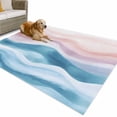 thumbnail image 1 of Outdoor Rug 3x5 ft Abstract Coastal Waterproof Outdoor Patio Rug Mat Non Slip Outside Area Rugs Carpet for RV,Camping,Porch,Deck,Pool,Balconybackyard,Watercolor Sky Ocean Pink Blue, 1 of 9