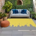 thumbnail image 1 of Outdoor Rug 3x5 ft Abstract Graffiti Outdoor Large Area Rug Non Slip Rubber Grey Yellow Painting Front Door Mat RV Rug Camping Carpet Patio Outdoor Rugs for Backyard Balcony Deck Porch Indoor, 1 of 9
