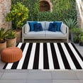thumbnail image 1 of Outdoor Rug 3x5 ft Black White Stripes Outdoor Large Area Rug Non Slip Rubber Classic Vertical Striped Front Door Mat RV Rug Camping Carpet Patio Outdoor Rugs for Backyard Balcony Deck Porch Indoor, 1 of 9